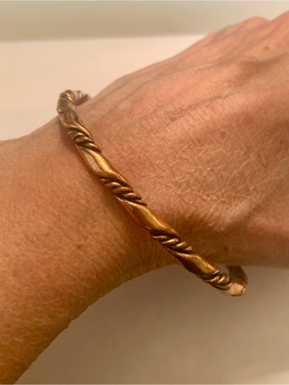 Vintage Copper Twisted Cuff Bracelet - Women's Jewelry